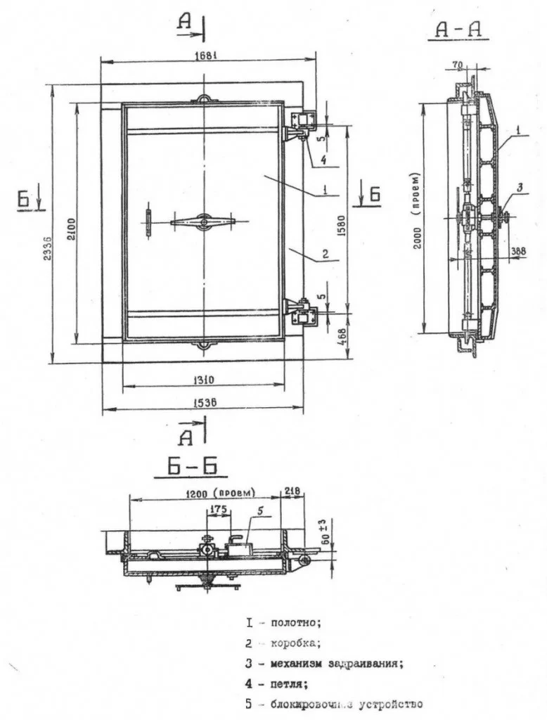 Дверь защитно-герметическая распашная ДУ-III-5