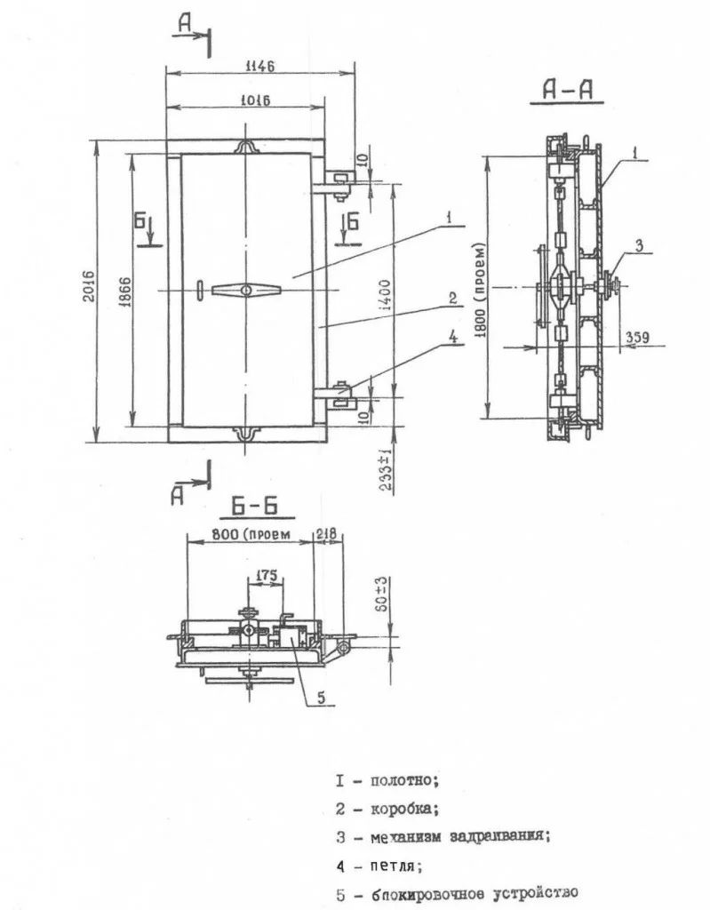 Дверь герметическая распашная ДУ-IV-3